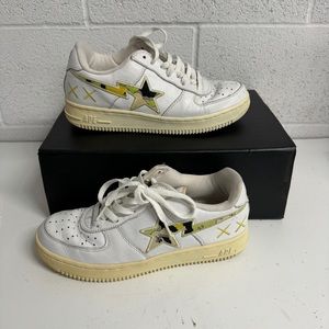 Bape X Kaws Ape shoes sneakers bape sta size 9/27 white camouflage Rare FS-001